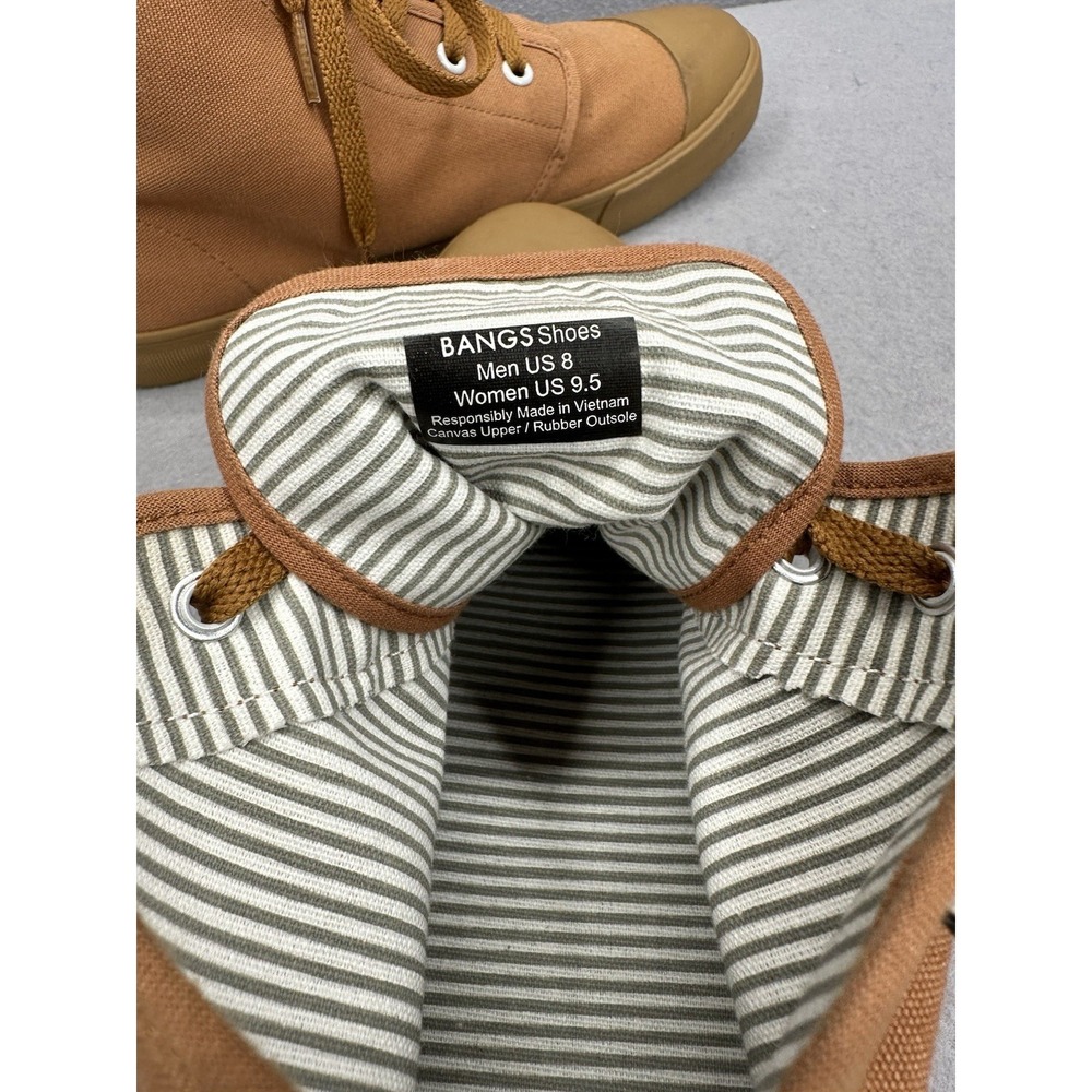 EUC BANGS Unisex Sneakers Sahara Sand Men 8 Women 9.5 High Top Canvas Shoes - Picture 7 of 7
